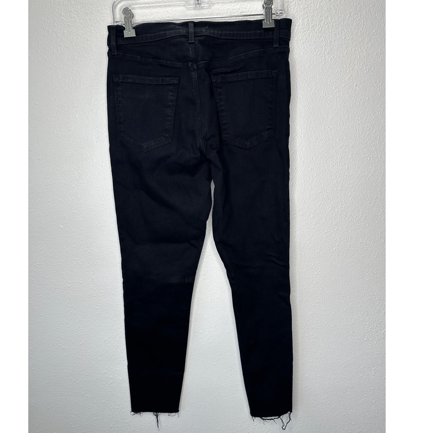 J Brand Vesper Black Alana High Waist Raw Hem Ankle Skinny Jeans 30