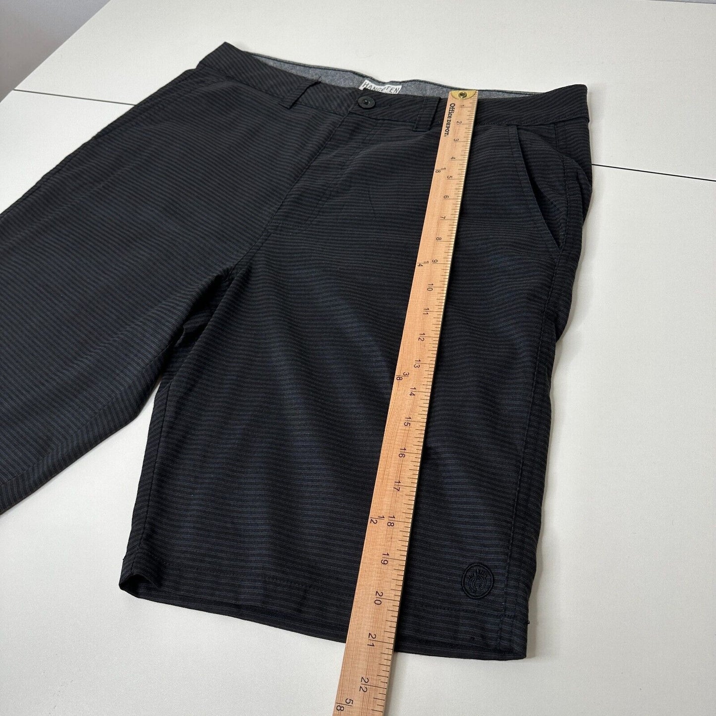 Hang 10 Black-Gray Daybreak Hybrid 21" Everyday Short Back Pocket Stretch 34