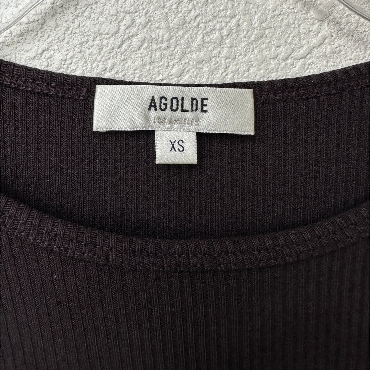 AGOLDE Nova Tee Black Ribbed Crop Top XS