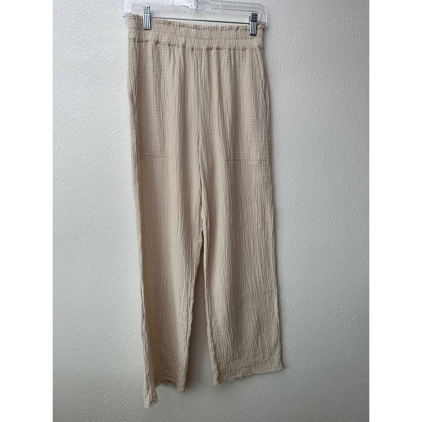 Rails Leon Crop Pants Flax Cotton Gauze Elastic Waist XS