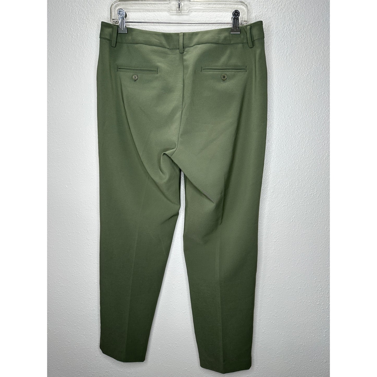 Nanette Lepore Olive Green Dress Pants Slash Pocket Trouser 10