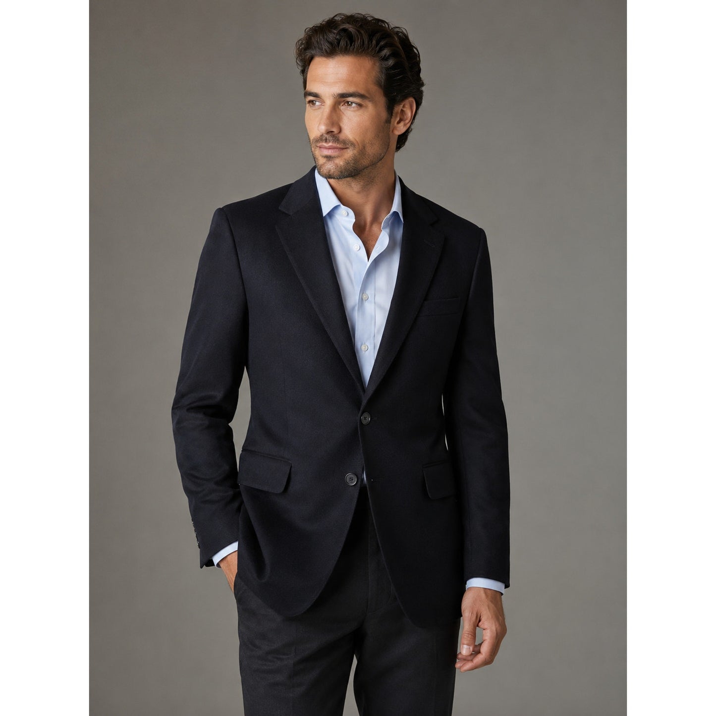 Burberry 100% Cashmere Black Bond Street 2-Button Blazer Jacket 40 Long