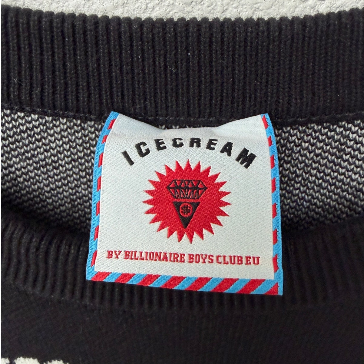 NWT Ice Cream BBC Multi Logo Knit Crewneck Sweater Black Ivory Size M