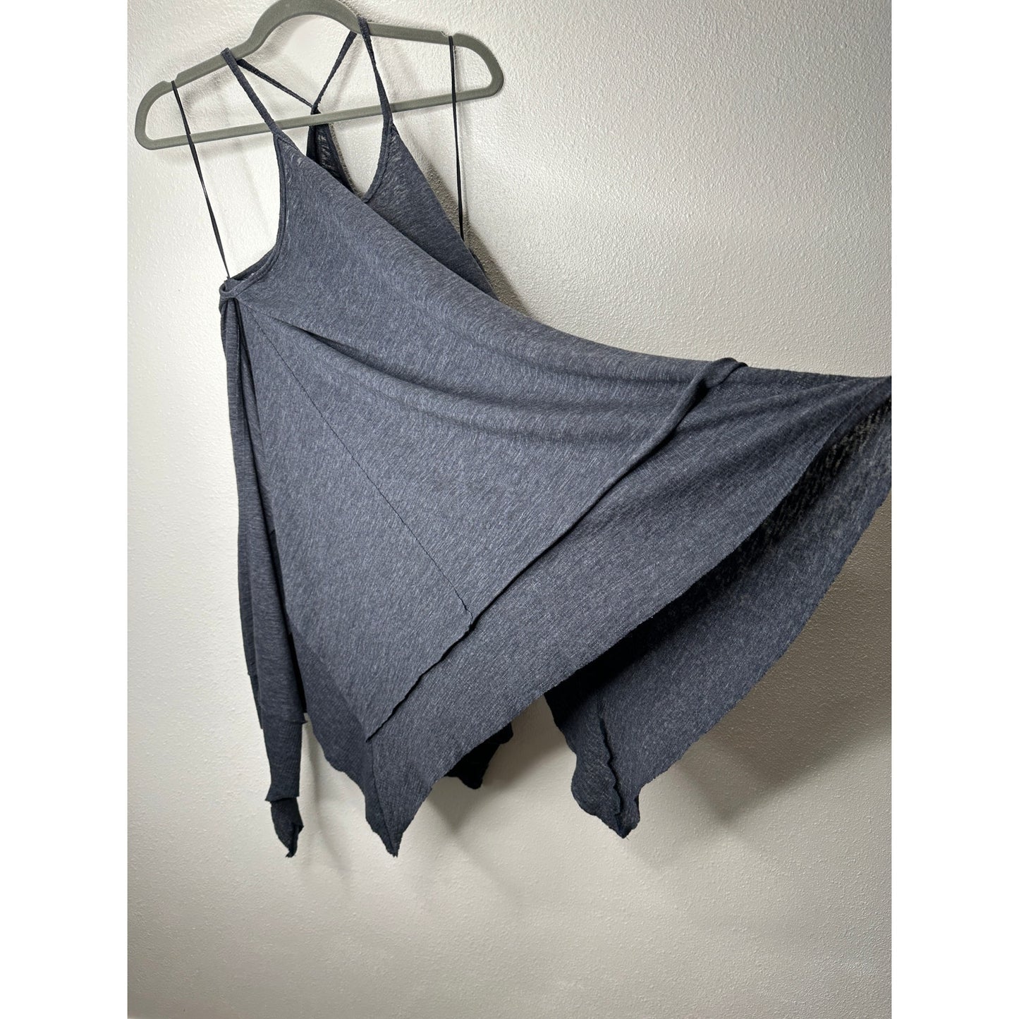 NWT We The Free Dark Gray Spaghetti Strap Flowy Knit Tunic Top XS