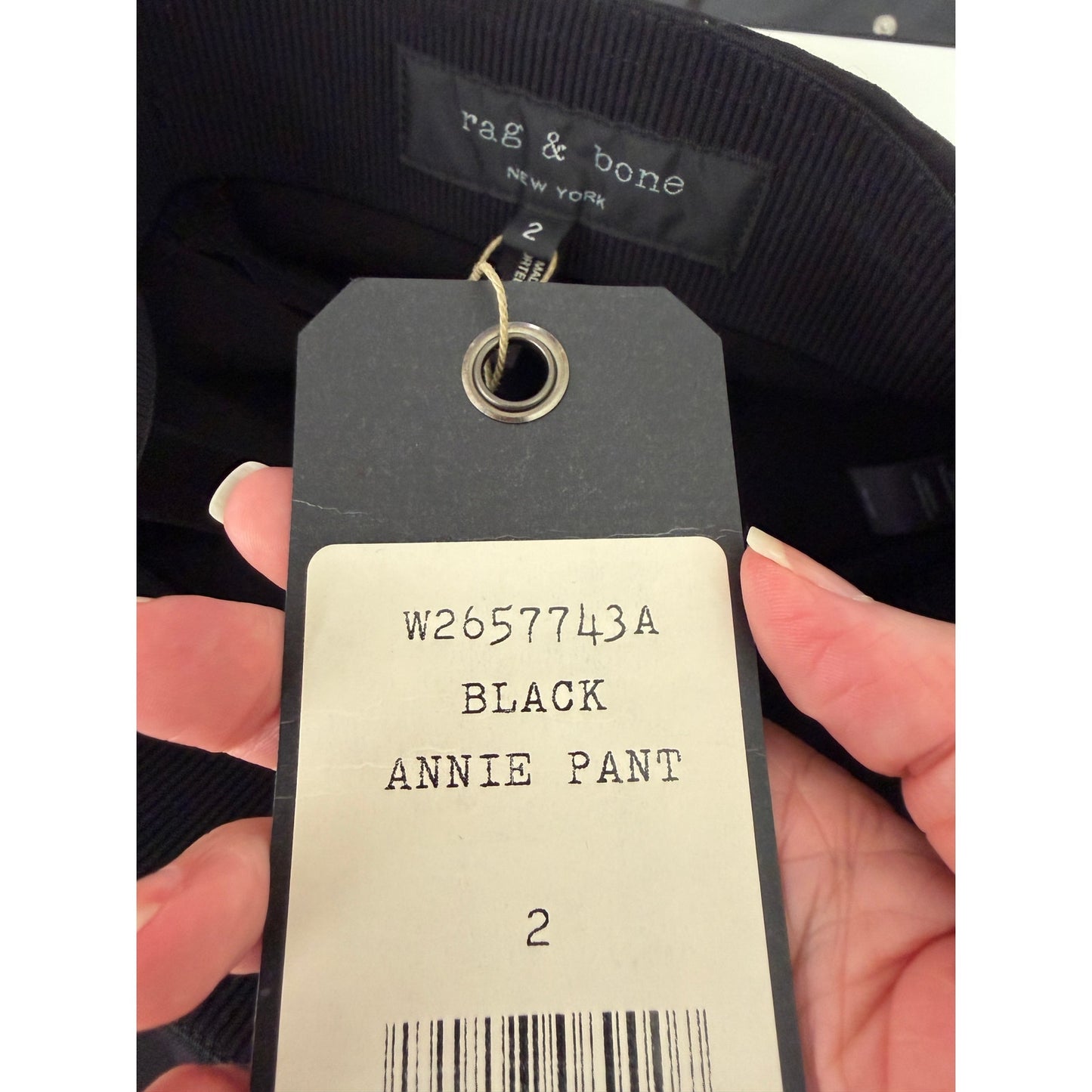 NWT Rag & Bone Annie Black Cropped Ponte Pants Gold Zip