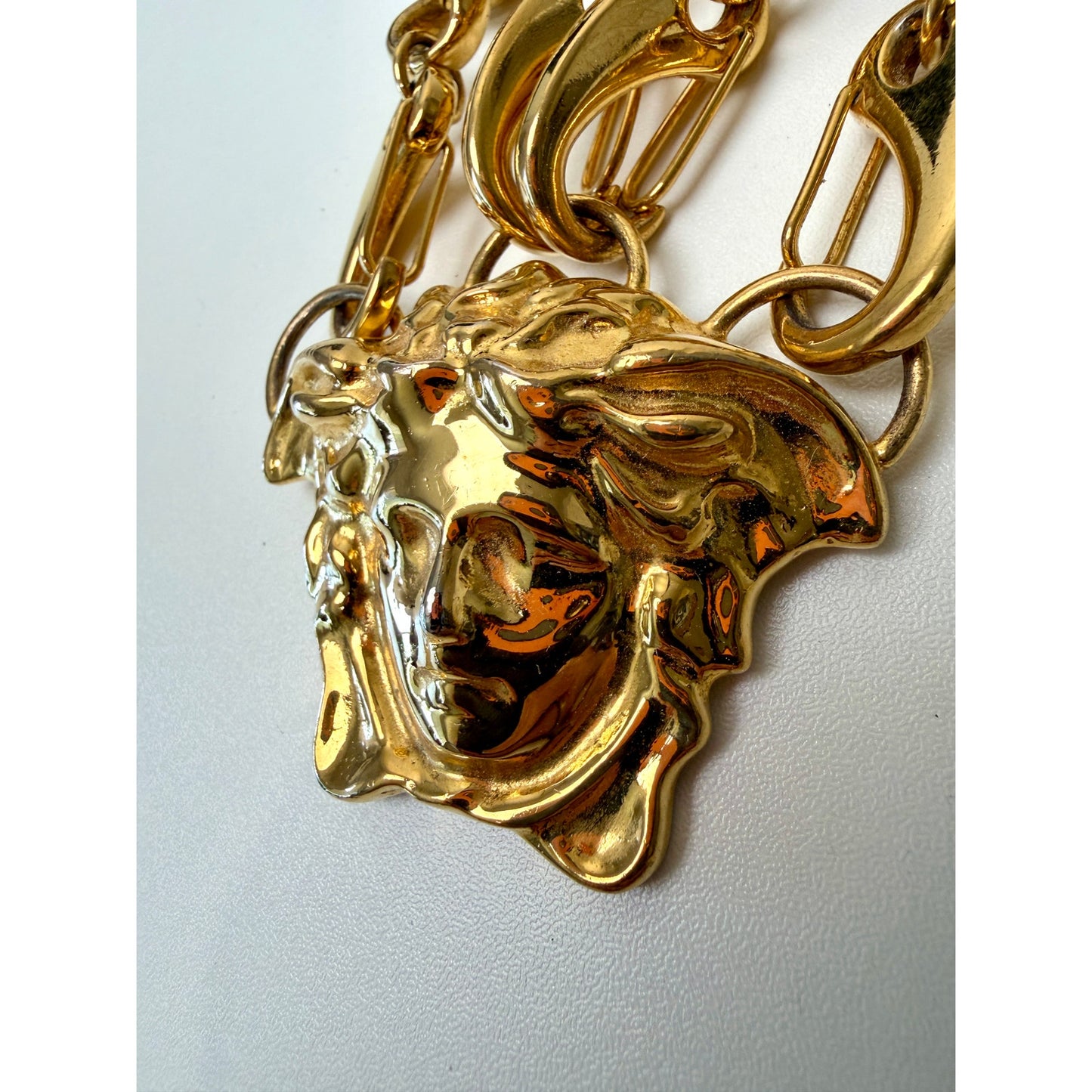 Versace Medusa Gold Double Chain Statement Necklace