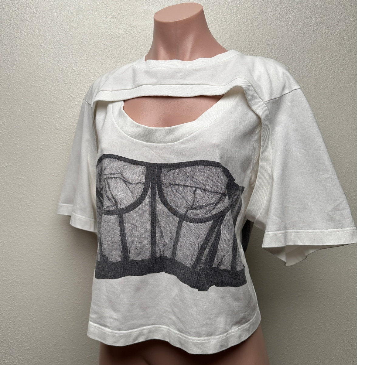 Alexander McQueen T-Shirt White Womens US M Corset