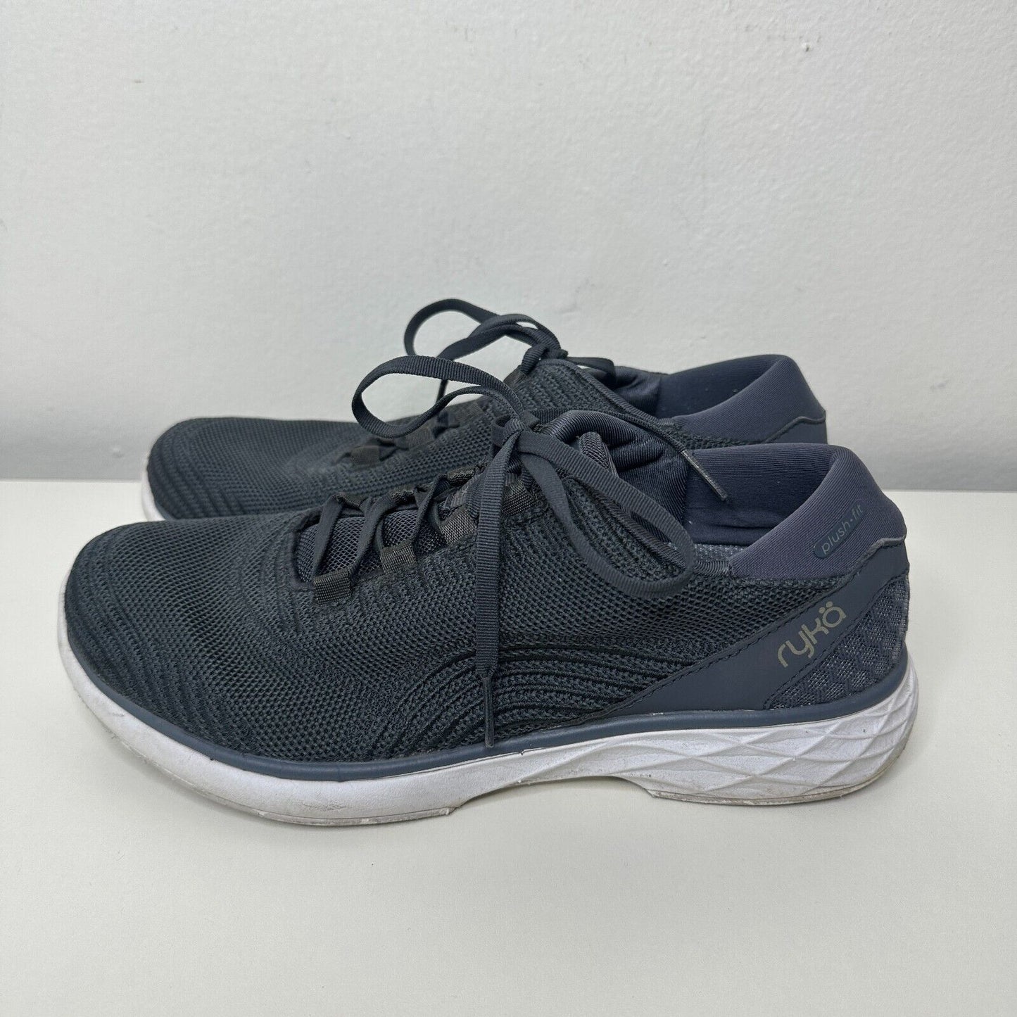 Ryka Navy Knit Lace-Up Lexi Spring Denim Plush Fit Comfort Walking Sneaker 8.5