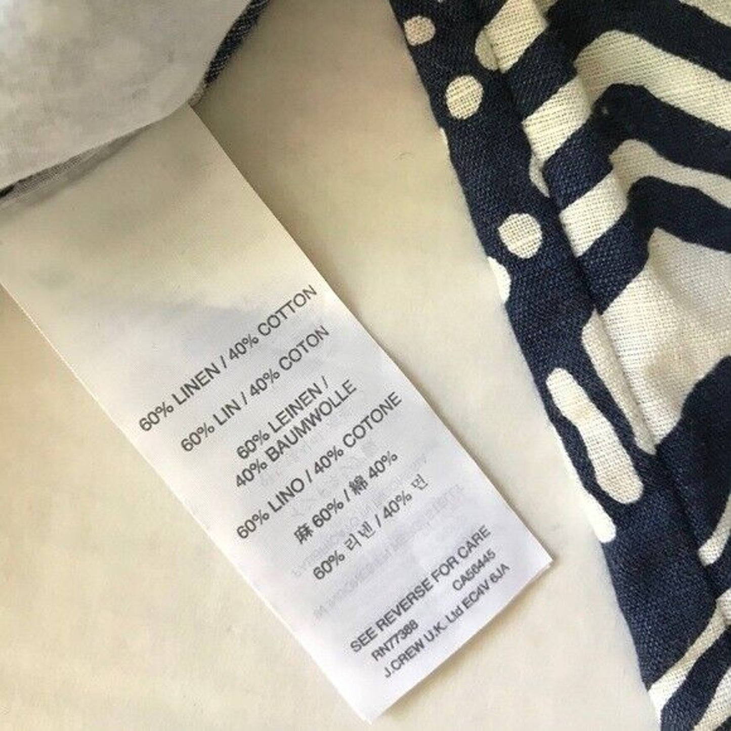 J Crew Cute Linen Zig-Zag Navy and White Print Sleeveless Jumpsuit Romper Size 0
