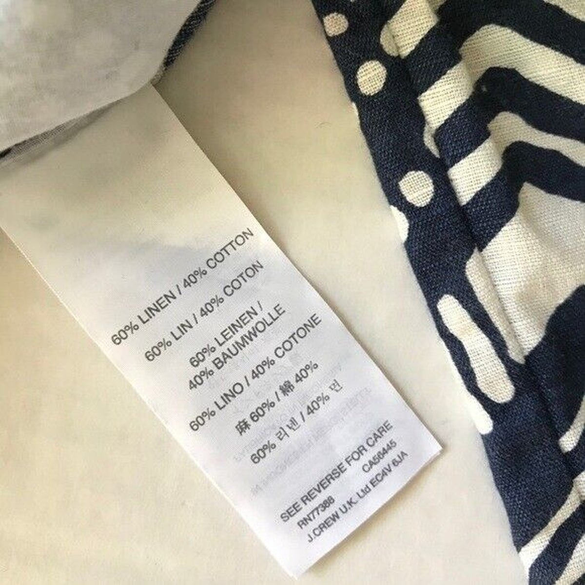 J Crew Cute Linen Zig-Zag Navy and White Print Sleeveless Jumpsuit Romper Size 0