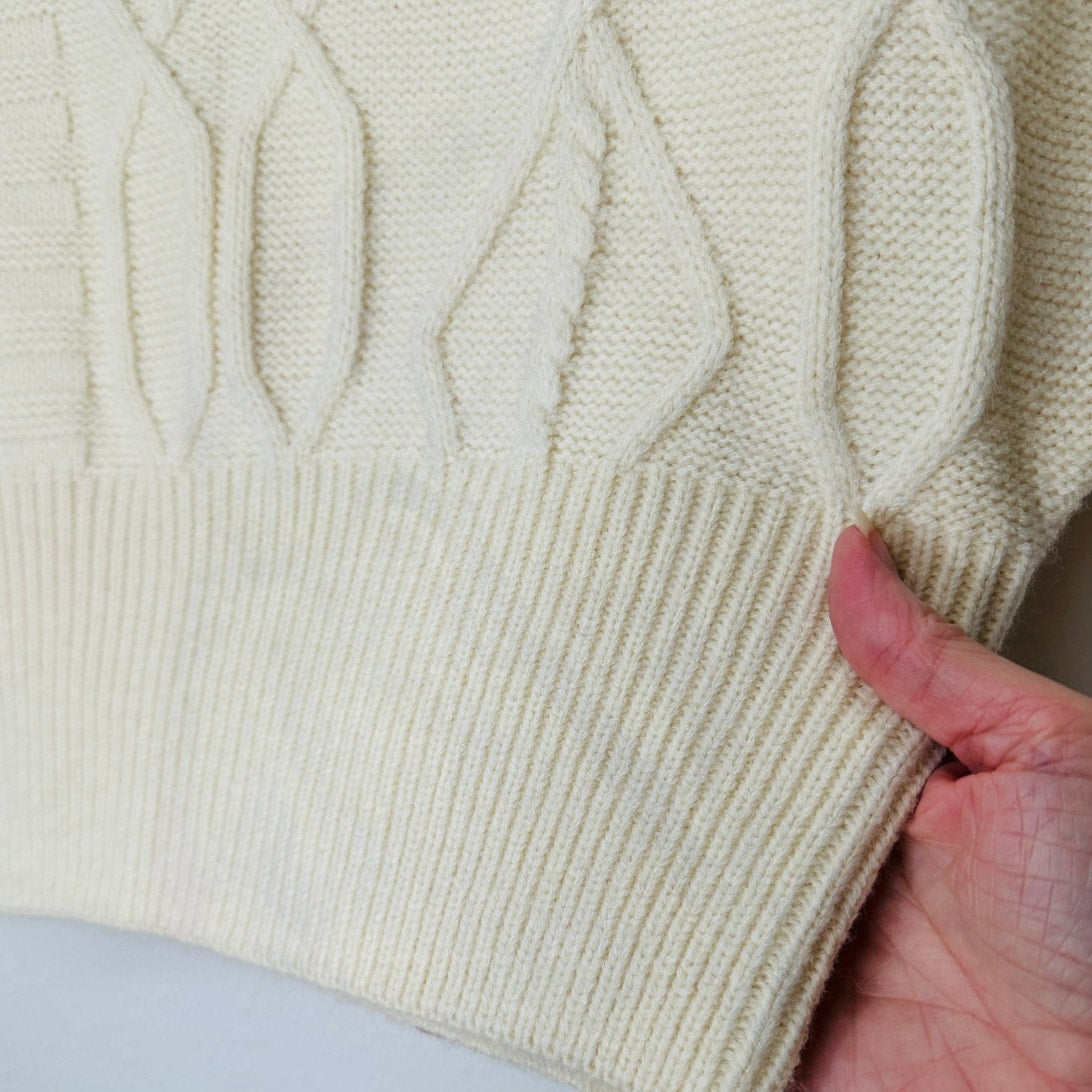 Emory Park Cream Mock Neck Geometric Knit Sweater Vest S