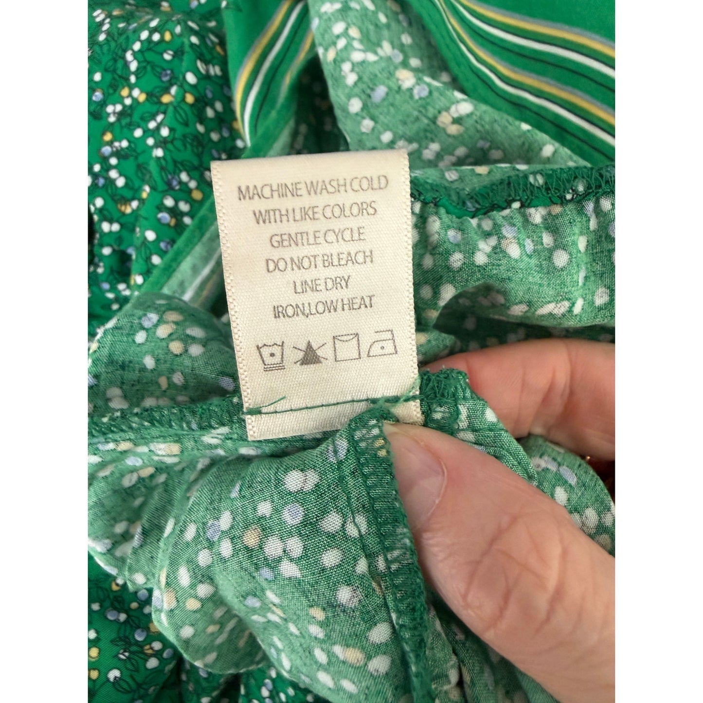 Max Studio Green Floral Tiered Midi Skirt Womens M