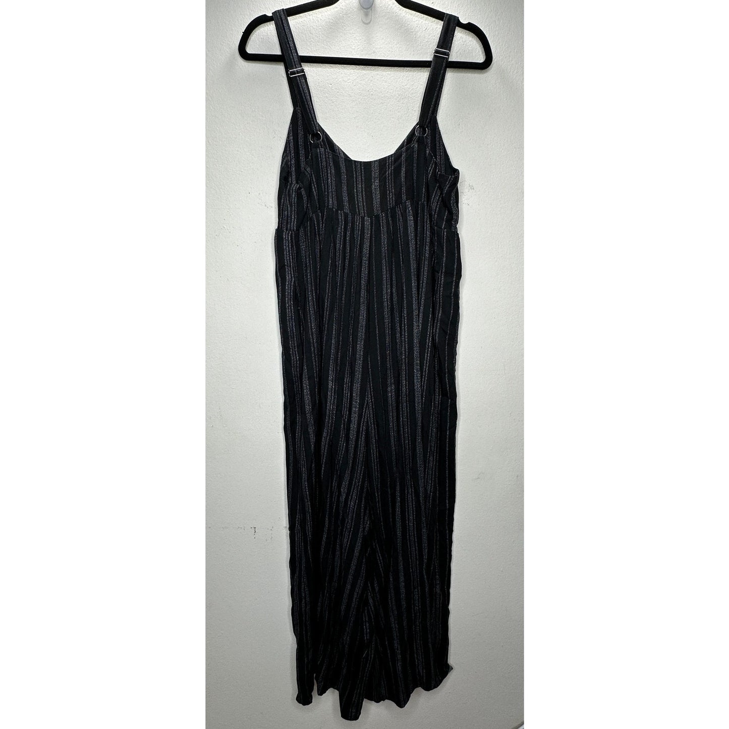 Dreamers Black & White Pinstripe Wide Leg Crop Romper Jumpsuit S