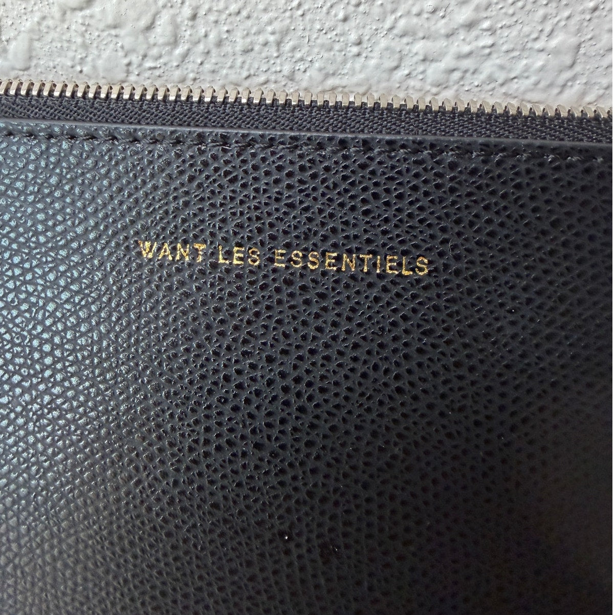 NWOT Want Les Essentiels Black Leather Zip Wallet Clutch Pouch