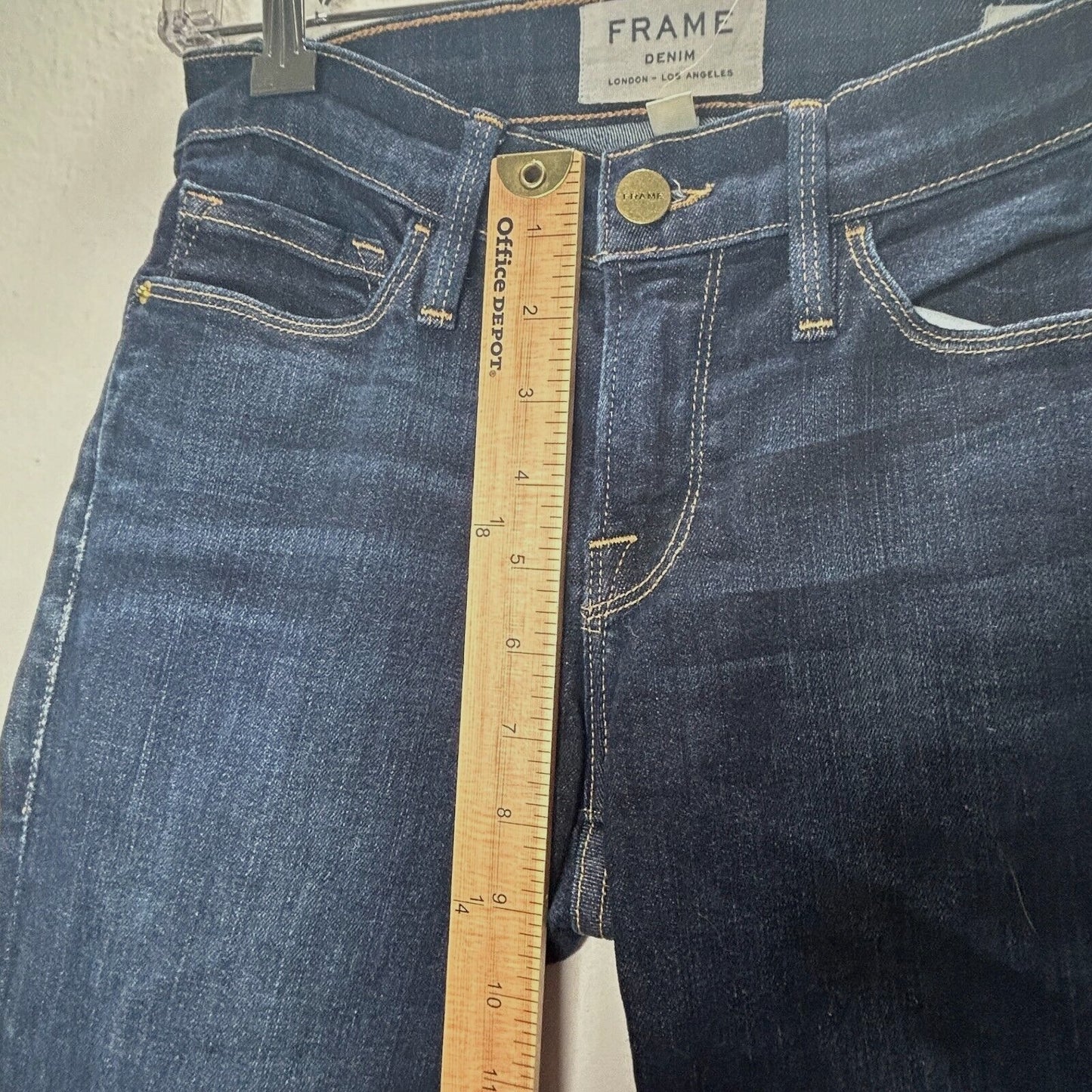 Frame Dark Blue Wash Le Skinny de Jeanne Queensway Denim Stretch Skinny Jean 26