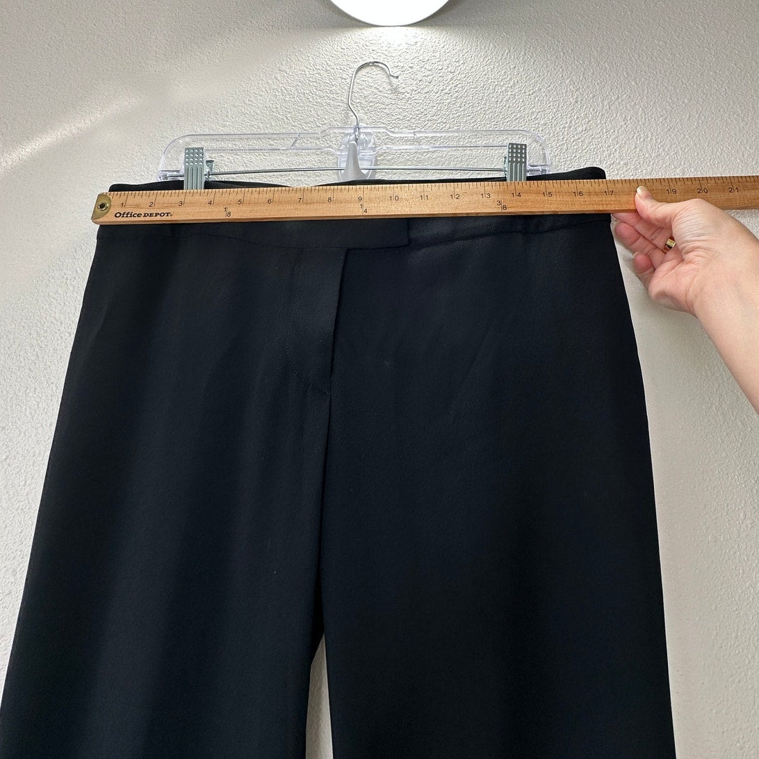 Tom Ford Black Viscose Blend Slight Flare Long Dress Pants 46 / 12