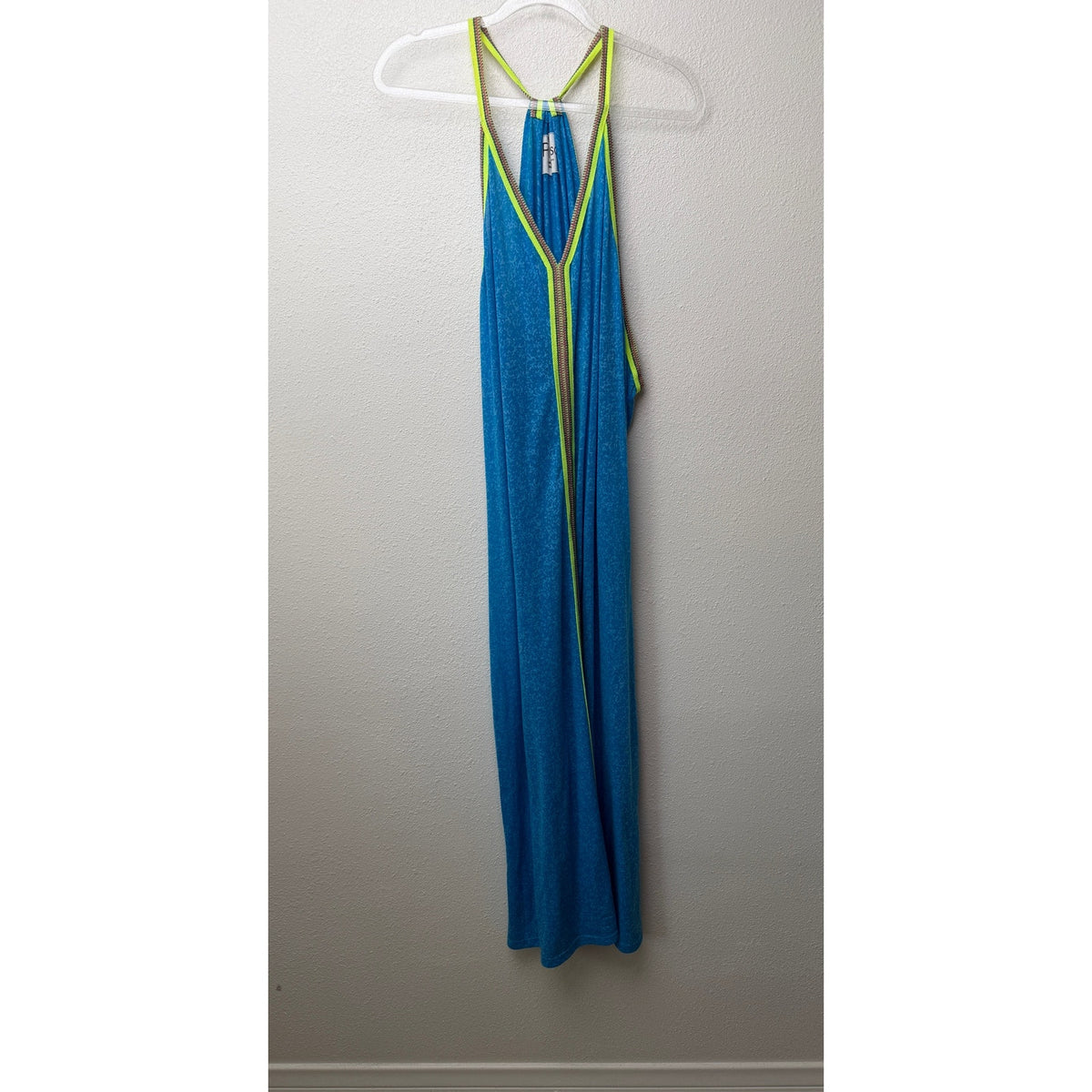 Pitusa Blue Neon Trim Maxi Cover Up Women Standard