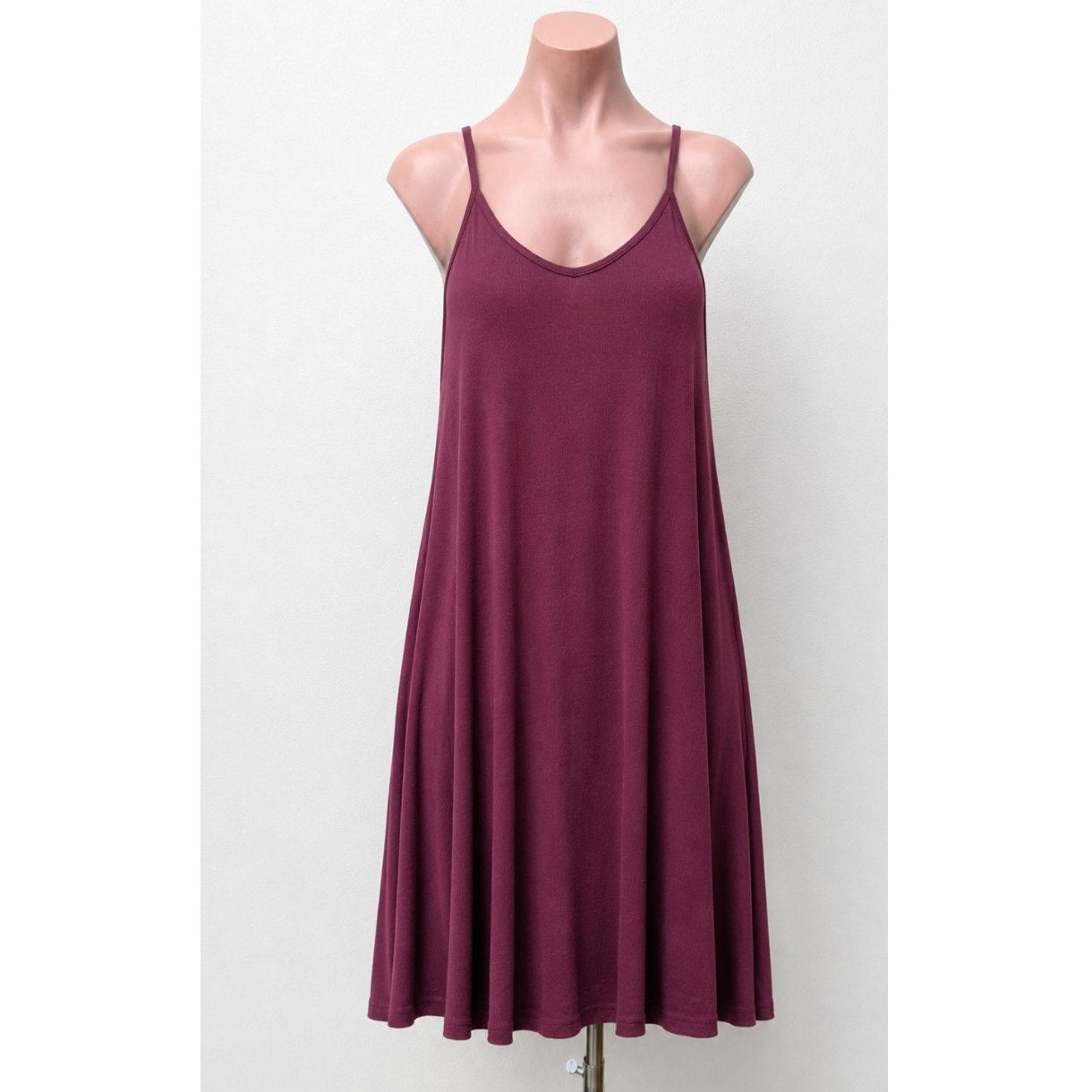 Old Navy Soft Burgundy Swing Spaghetti Strap Summer Tank Dress Above Knee S