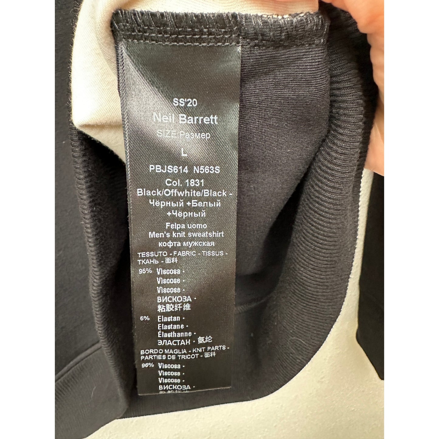 Neil Barrett men’s sweater black/off-white US L lightning bolt