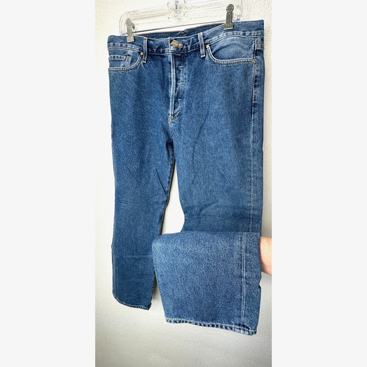 Goldsign Gold Button Fly Medium Wash Straight Leg Crop Jeans 31