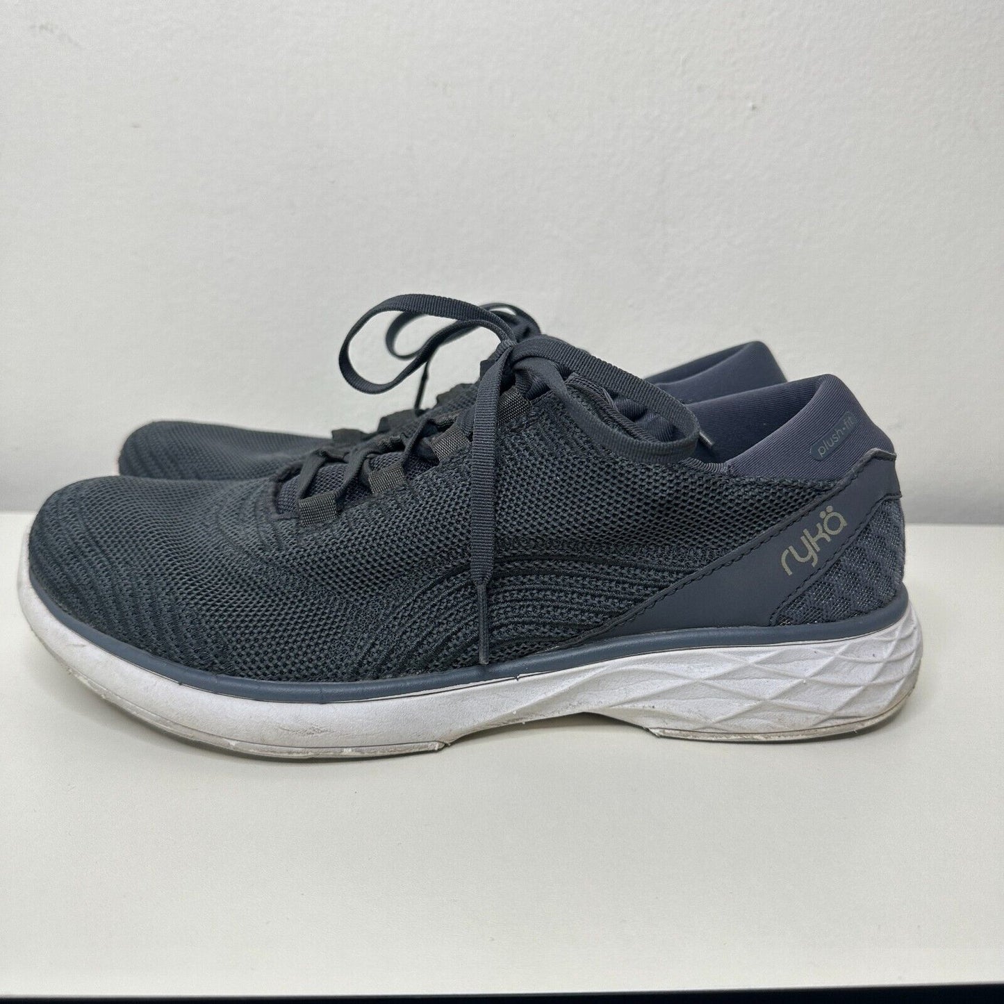Ryka Navy Knit Lace-Up Lexi Spring Denim Plush Fit Comfort Walking Sneaker 8.5