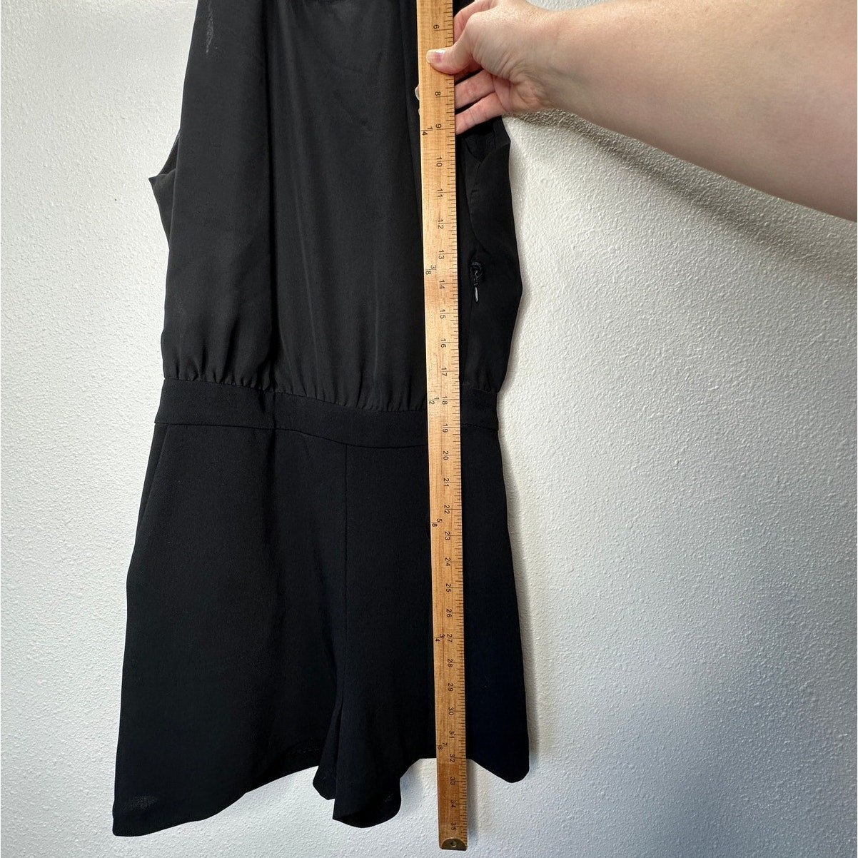 Zara Basic Black Sheer Mesh High Neck Sleeveless Keyhole Back Romper S