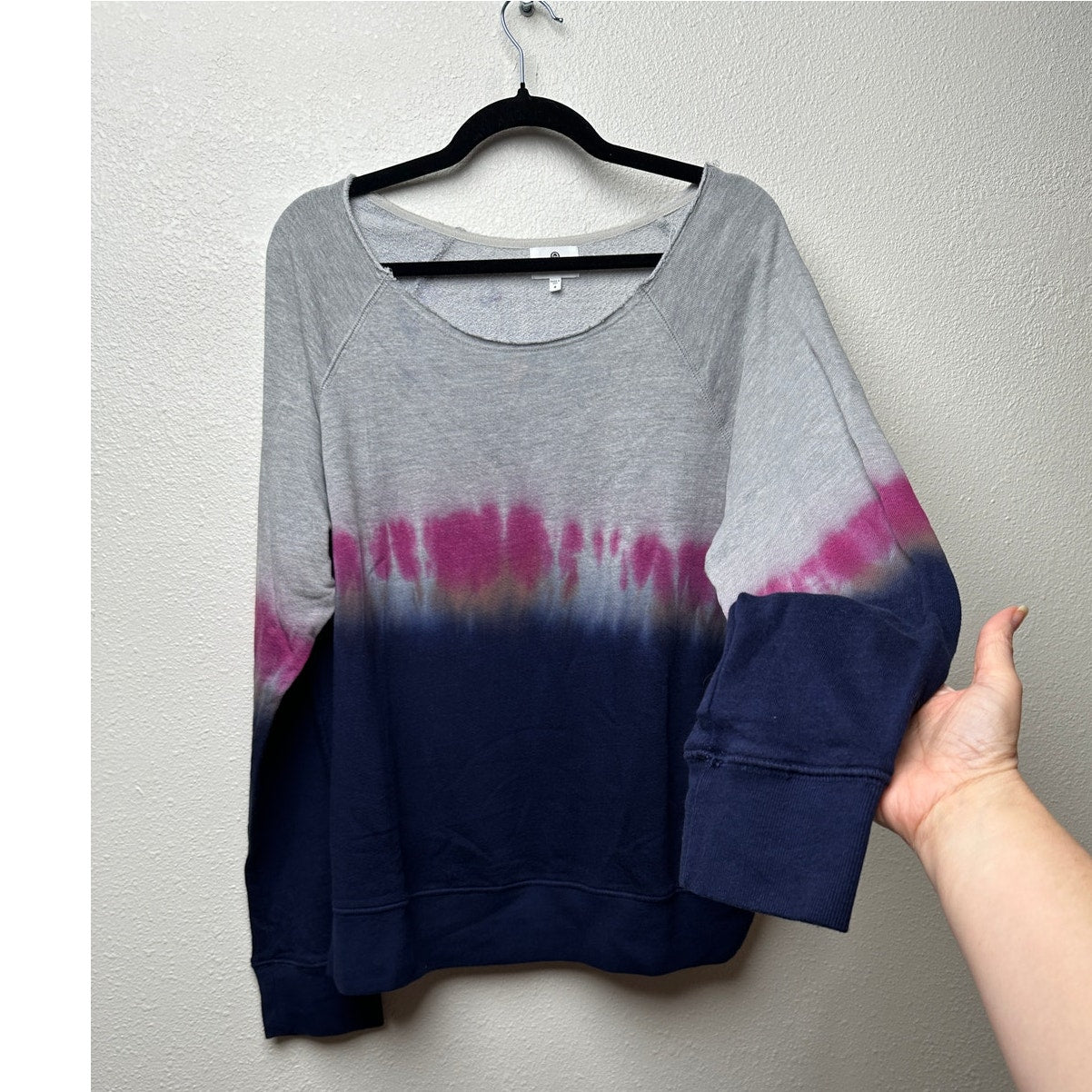 Sundry Sweater Gray Tie Dye Women US 4 Pullover