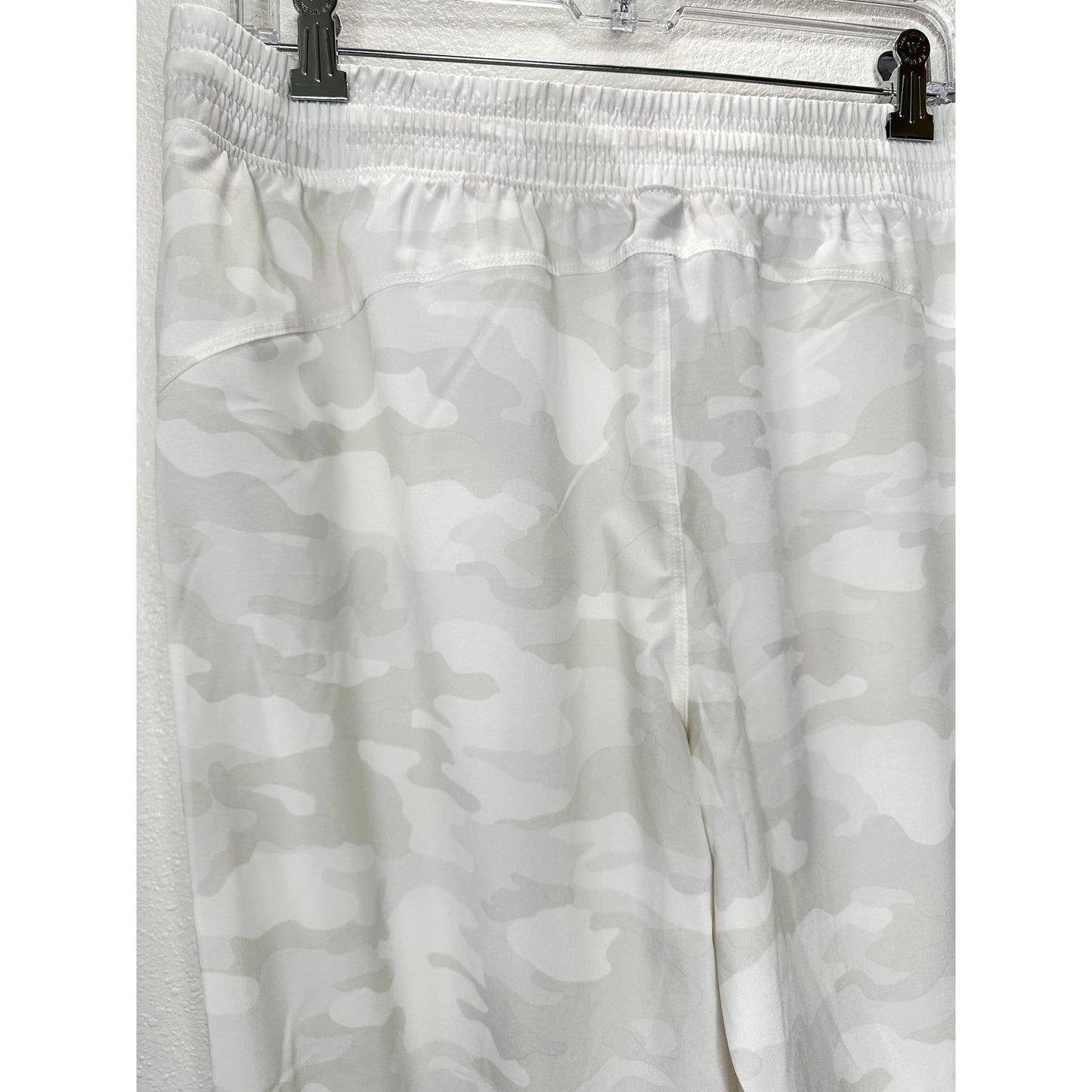 GapFit Ivory Pale Green Army Camo Print Tie Waist Jogger Pant L