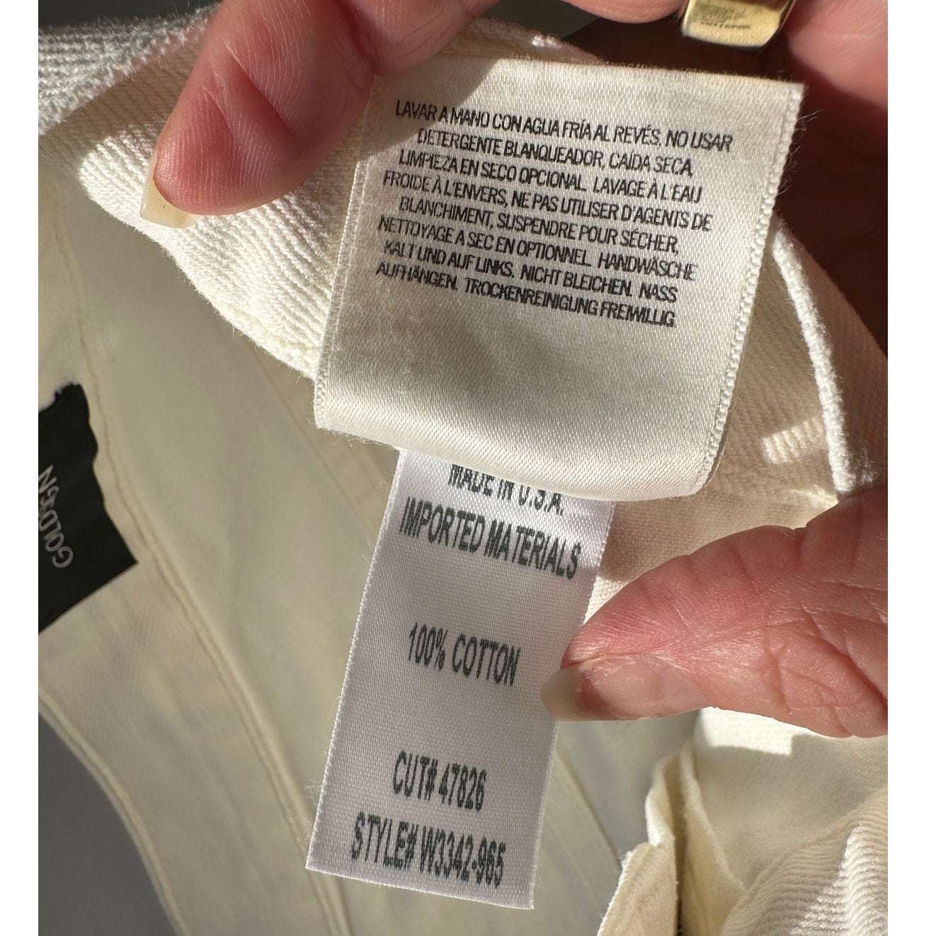 NWT Goldsign The A Jean Ivory Straight Leg Jeans US 32