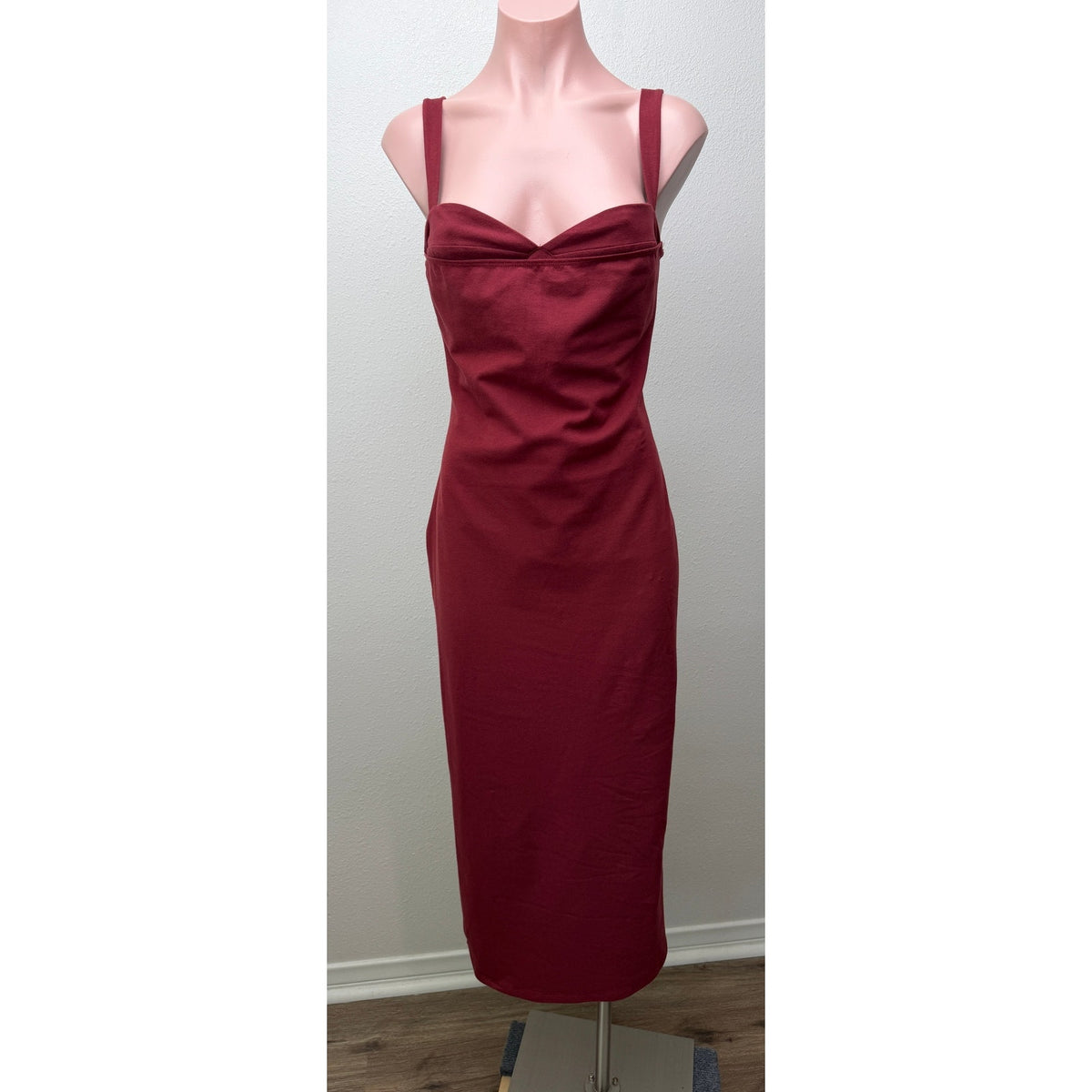 Reformation Burgundy Sweetheart Midi Dress Women M