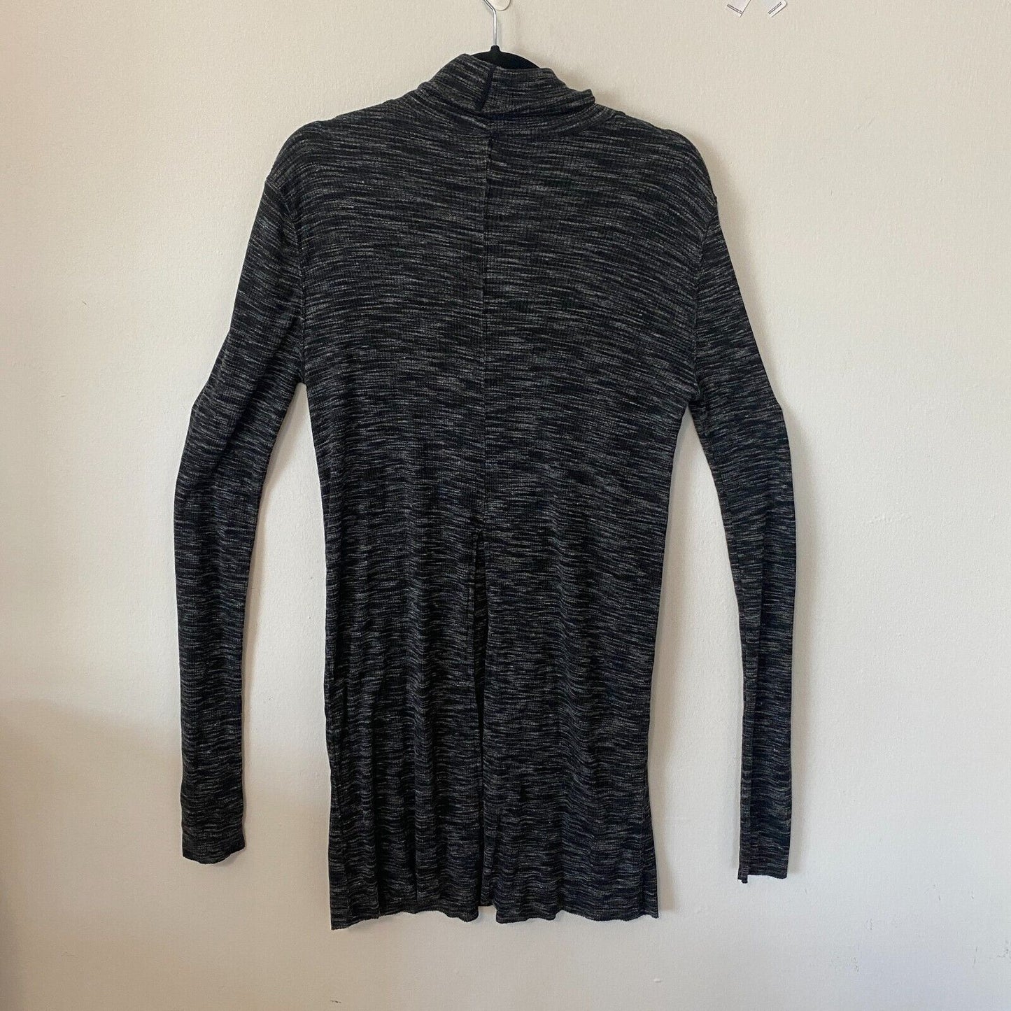 We The Free Stone Cold Split Back Long Sleeve Turtleneck Top Black Gray Medium