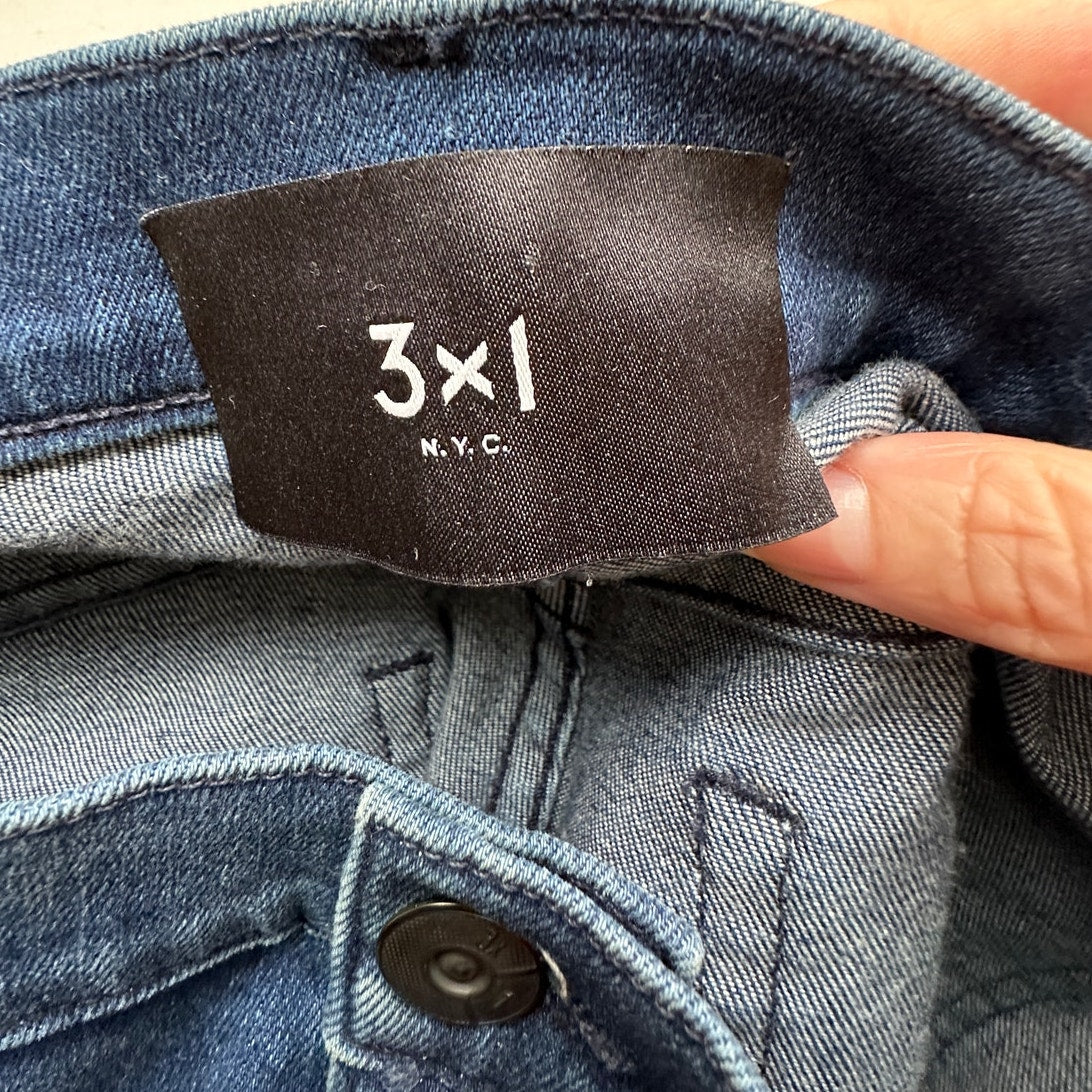 3x1 Eleta 1507 Authentic Straight Leg Raw Hem High Waist Jeans 29