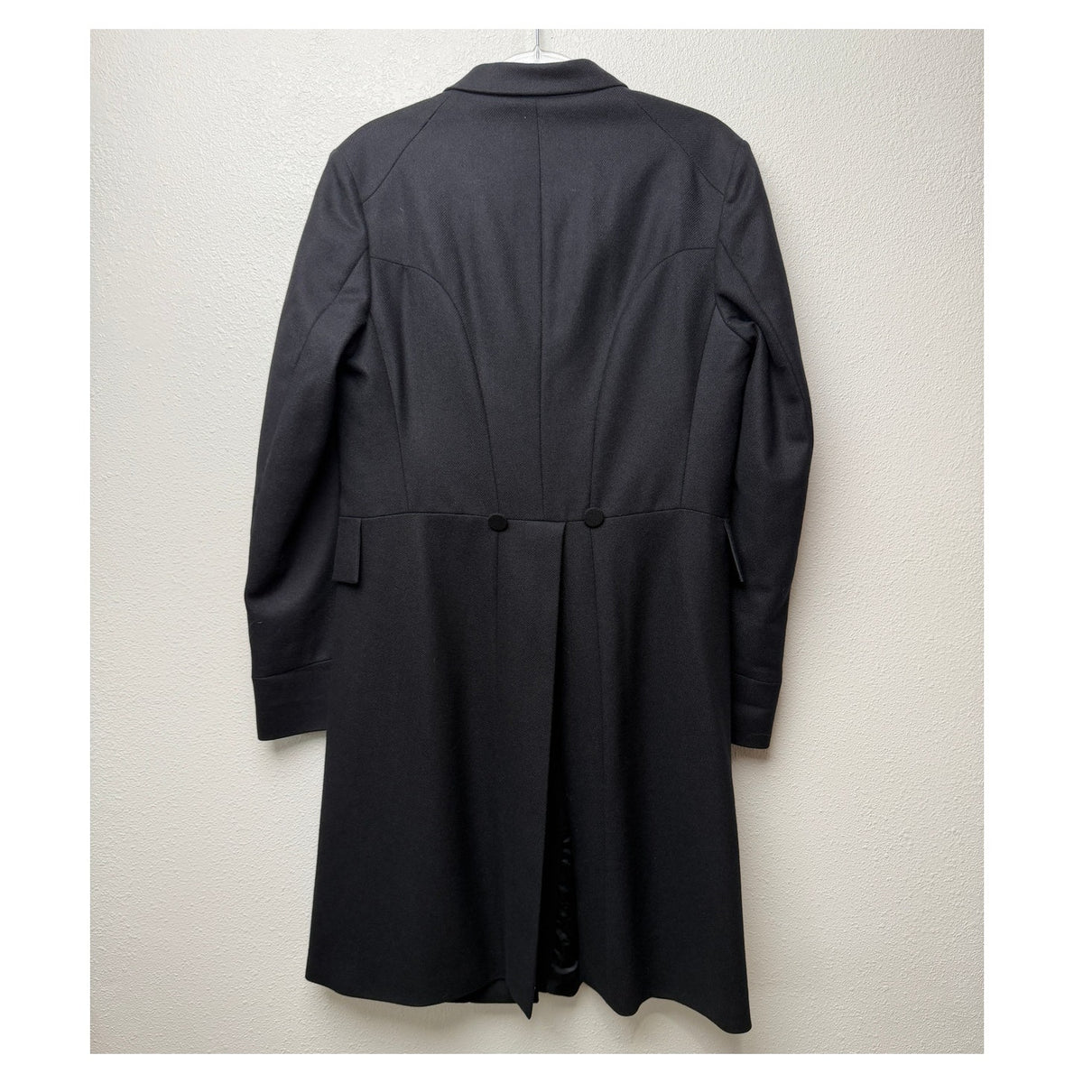 Alexander McQueen Black Cashmere Silk Double Breasted Frock Coat Men's US 36