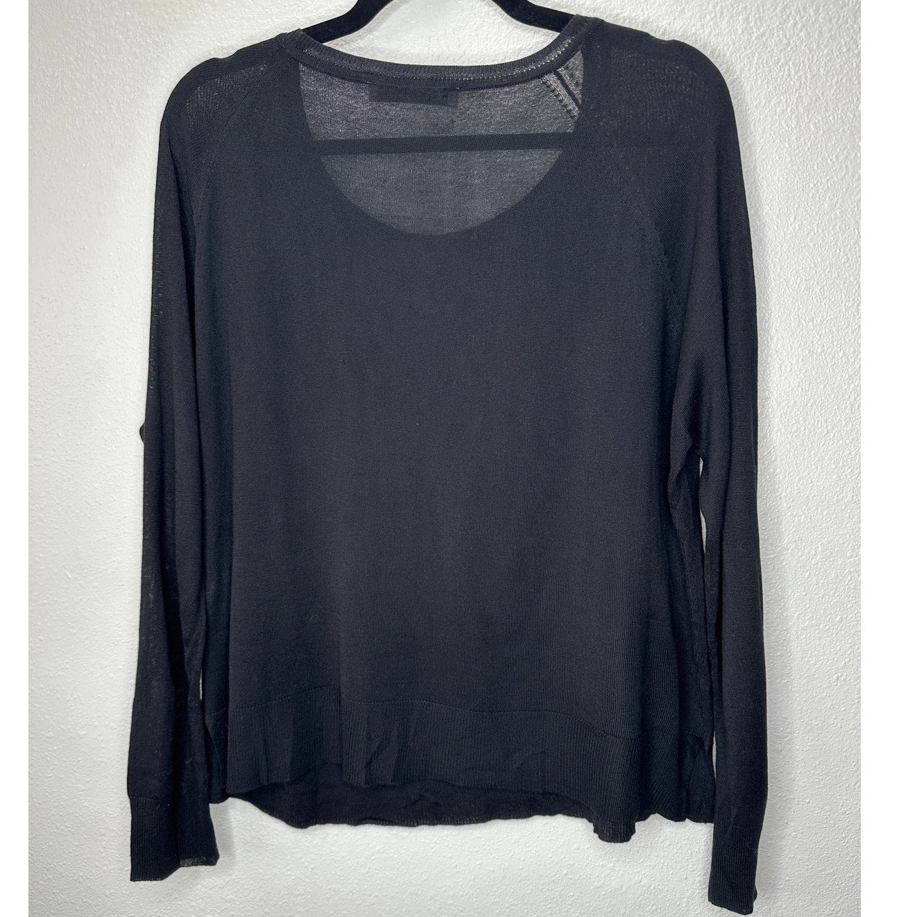 Zara Black Round Neck Long Sleeve Lightweight Thin Sweater Jumper L