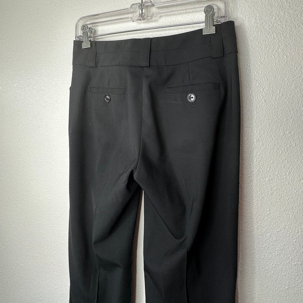 Burberry Wool Pants 4 Black Wide Leg Double Button Trousers Front Pockets