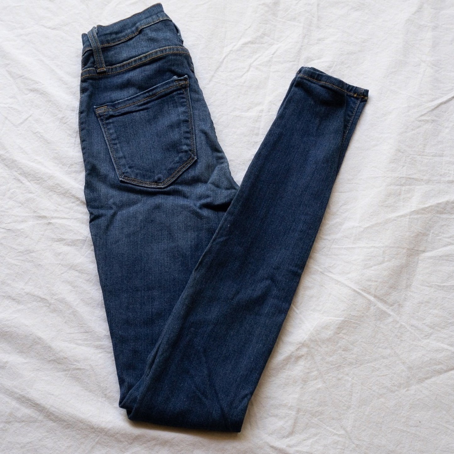 Fashion Nova Medium Dark Wash High Rise Destroyed Knee Stretch Jeans 3