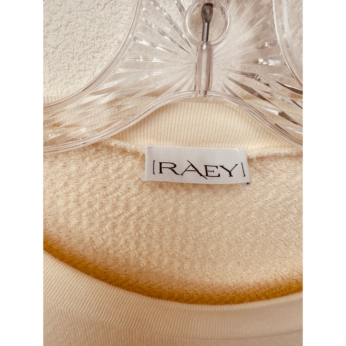 Raey Cream Oversized Crew Neck Japanese Jersey Sweatshirt US 14