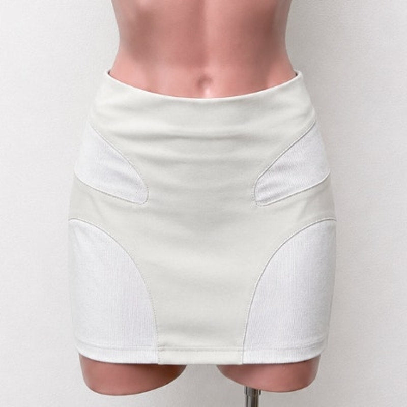 UNIQUE Dion Lee Off-White Contour Stitch Bandage Style Mini Skirt High Waist S