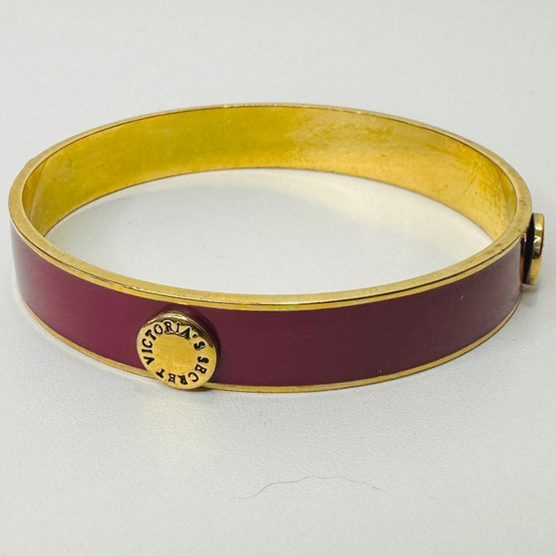 Victoria's Secret Purple & Gold Bangle Monogram Bracelet