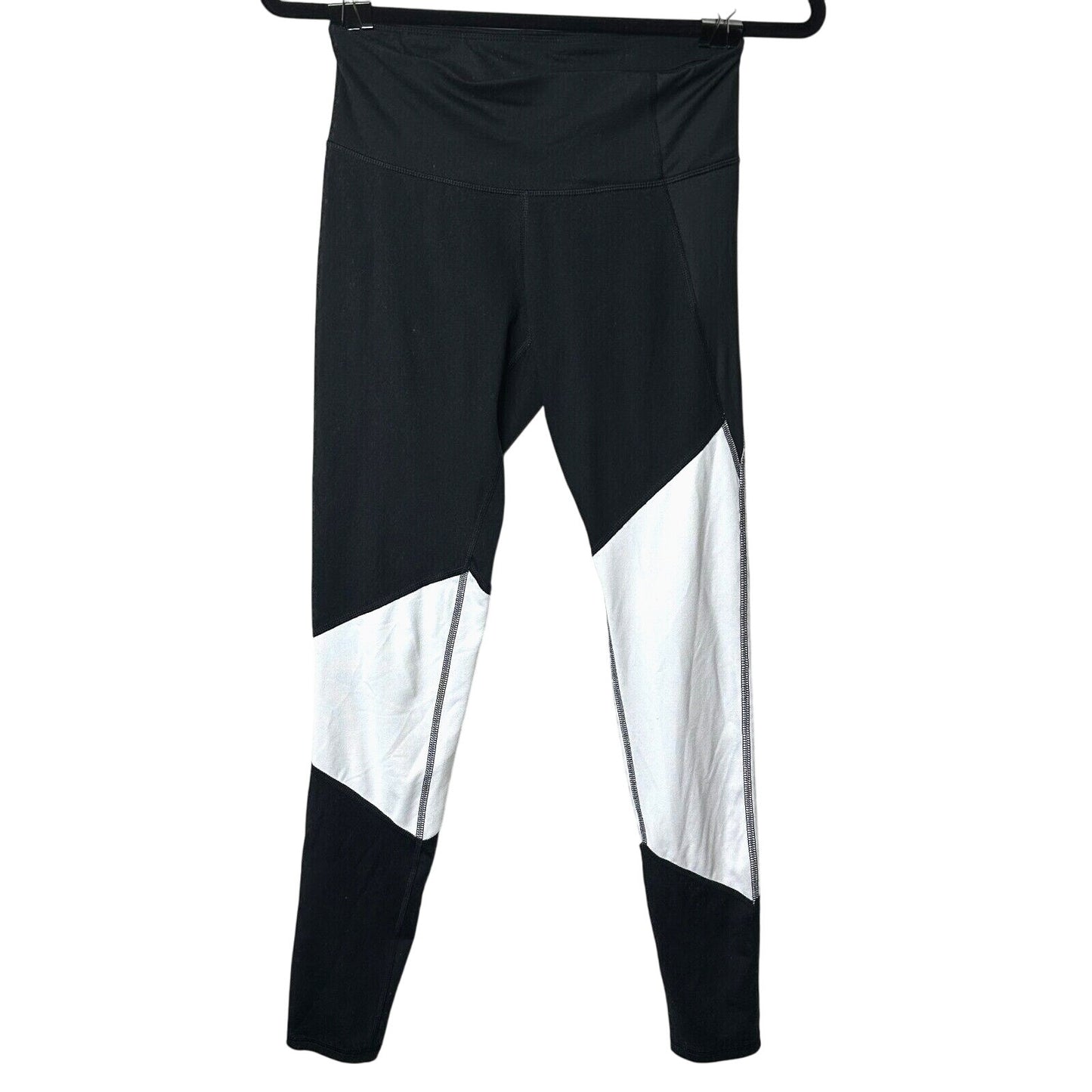 Champion Duo dry+ Black & White Color Block Leggings Mid Rise Yoga Pants S