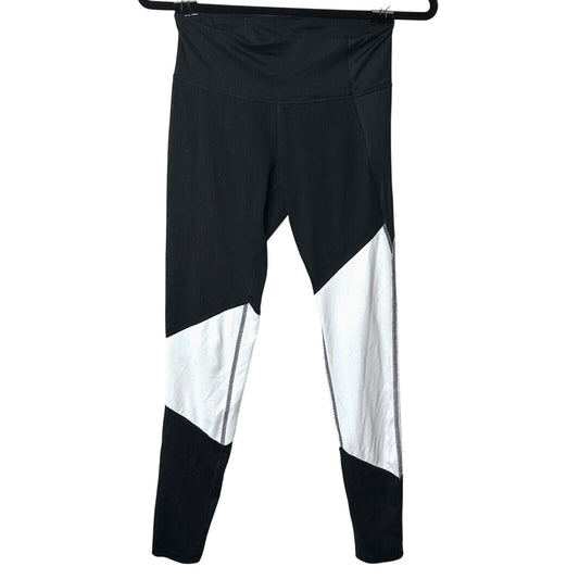 Champion Duo dry+ Black & White Color Block Leggings Mid Rise Yoga Pants S
