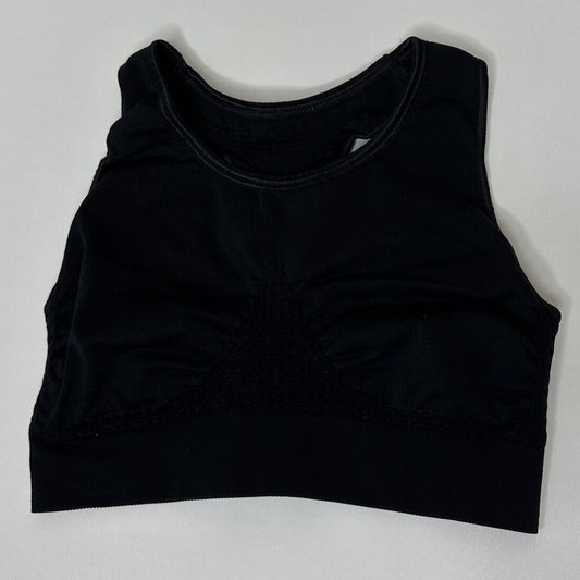 Sweaty Betty Black High Neck Sports Bra Sweat Wicking Stretch Racerback Crop Med