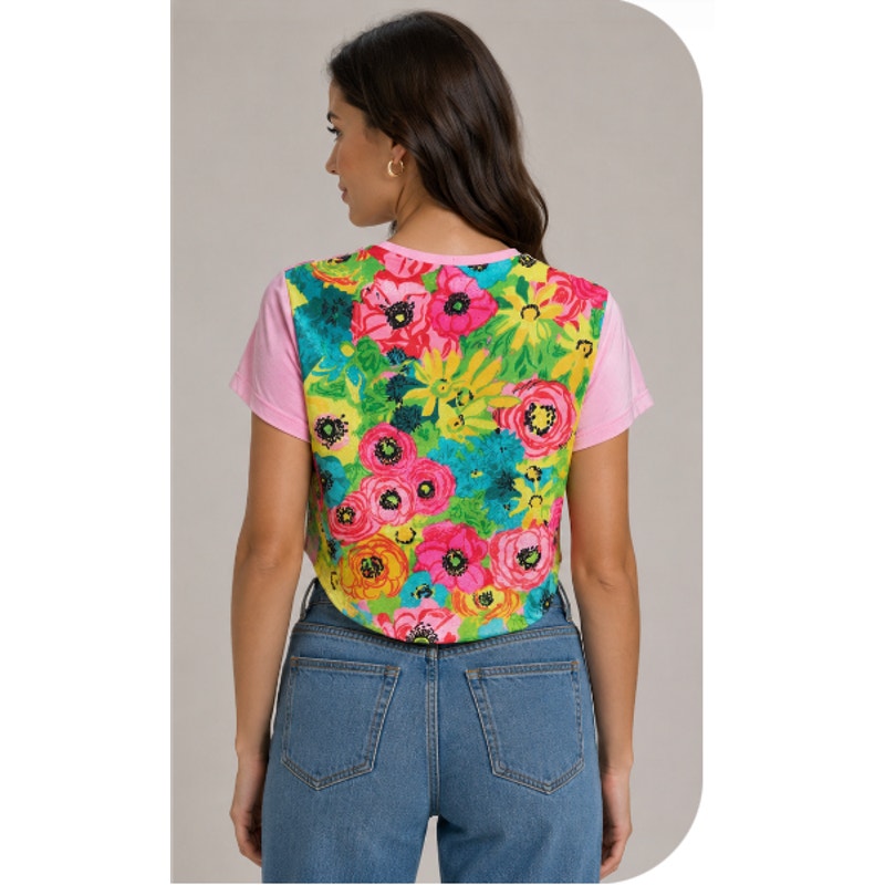 Dolce & Gabbana Pink & Red Rhinestone Skull Graphic Rock Is Dead Crop 28 / 42