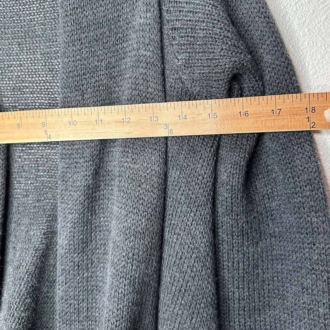 9/15 Saks 5th Ave Dark Gray Waterfall Front Cardigan with Sequins Large