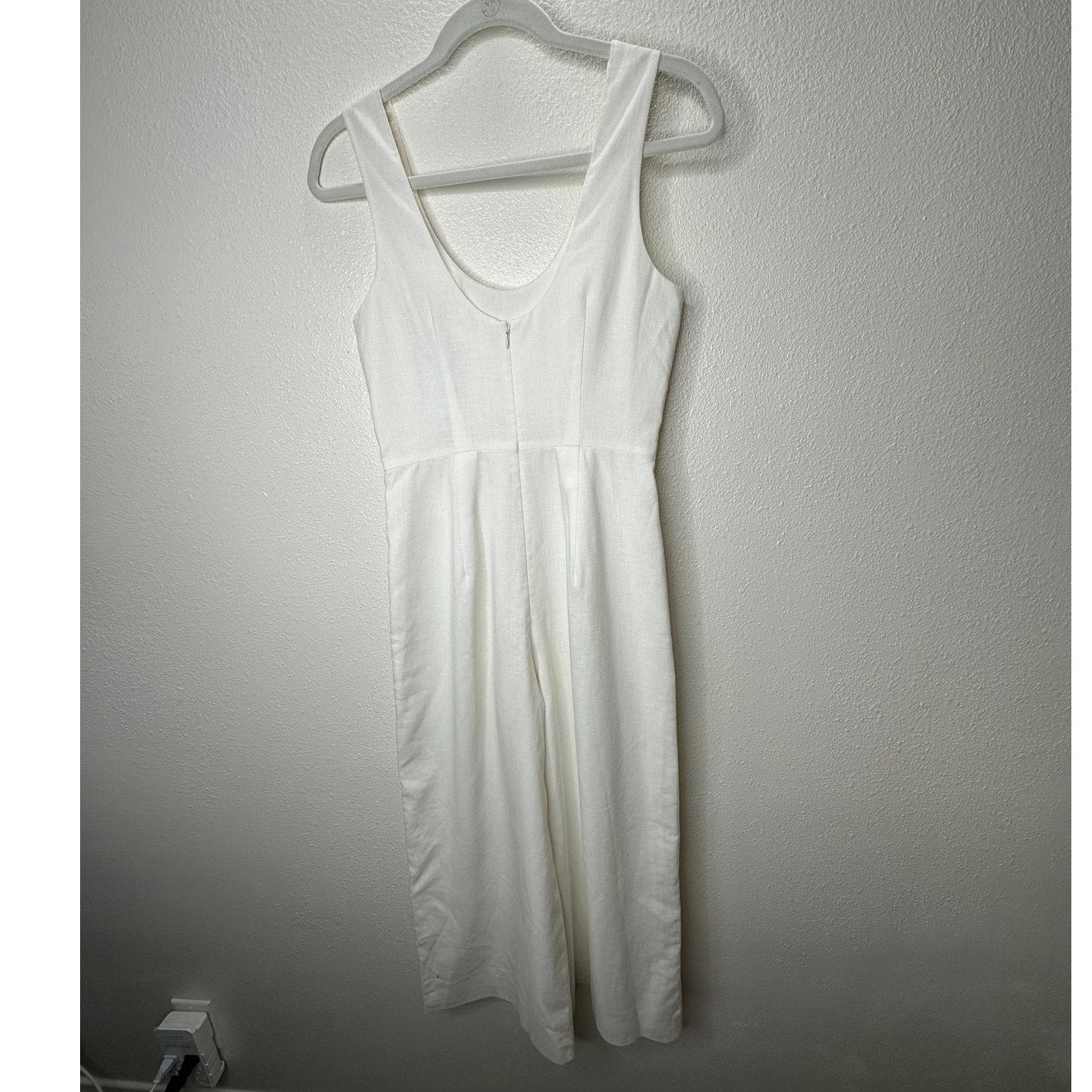 NWT Club Monaco Creme Emberlynn Linen Blend Jumpsuit 0