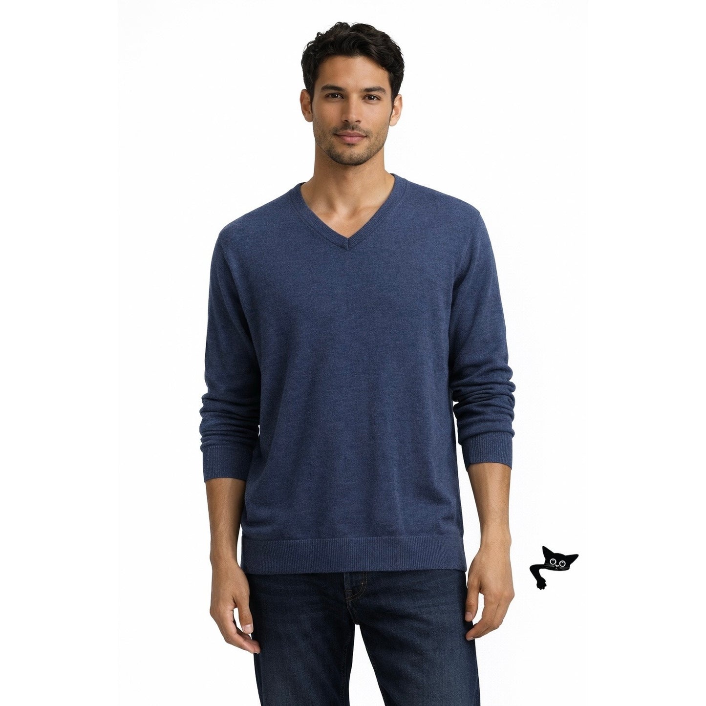 Nordstrom Merino Wool Blue V-Neck Sweater Men’s XL