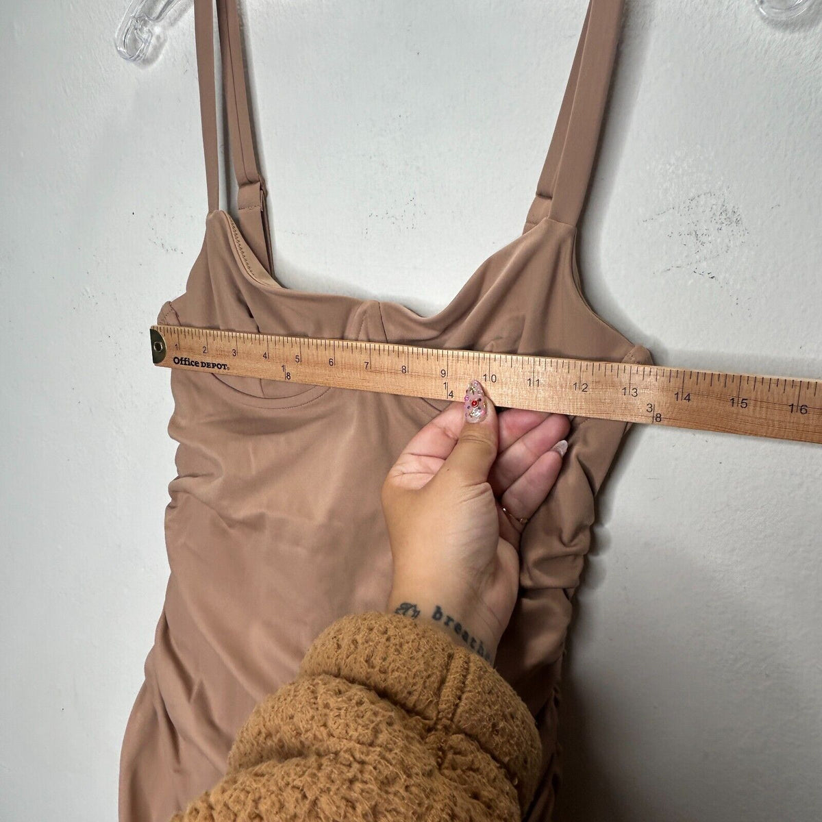 NWT Skims Sienna Tan Sculpting Ruched One Piece Bathing suit Swim Dress Small