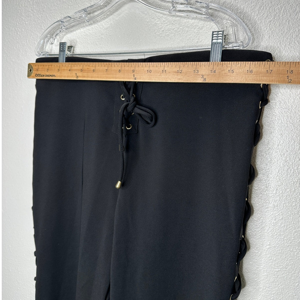 House of Harlow 1960 Black Pants Gold Grommet Side & Front Ties XL