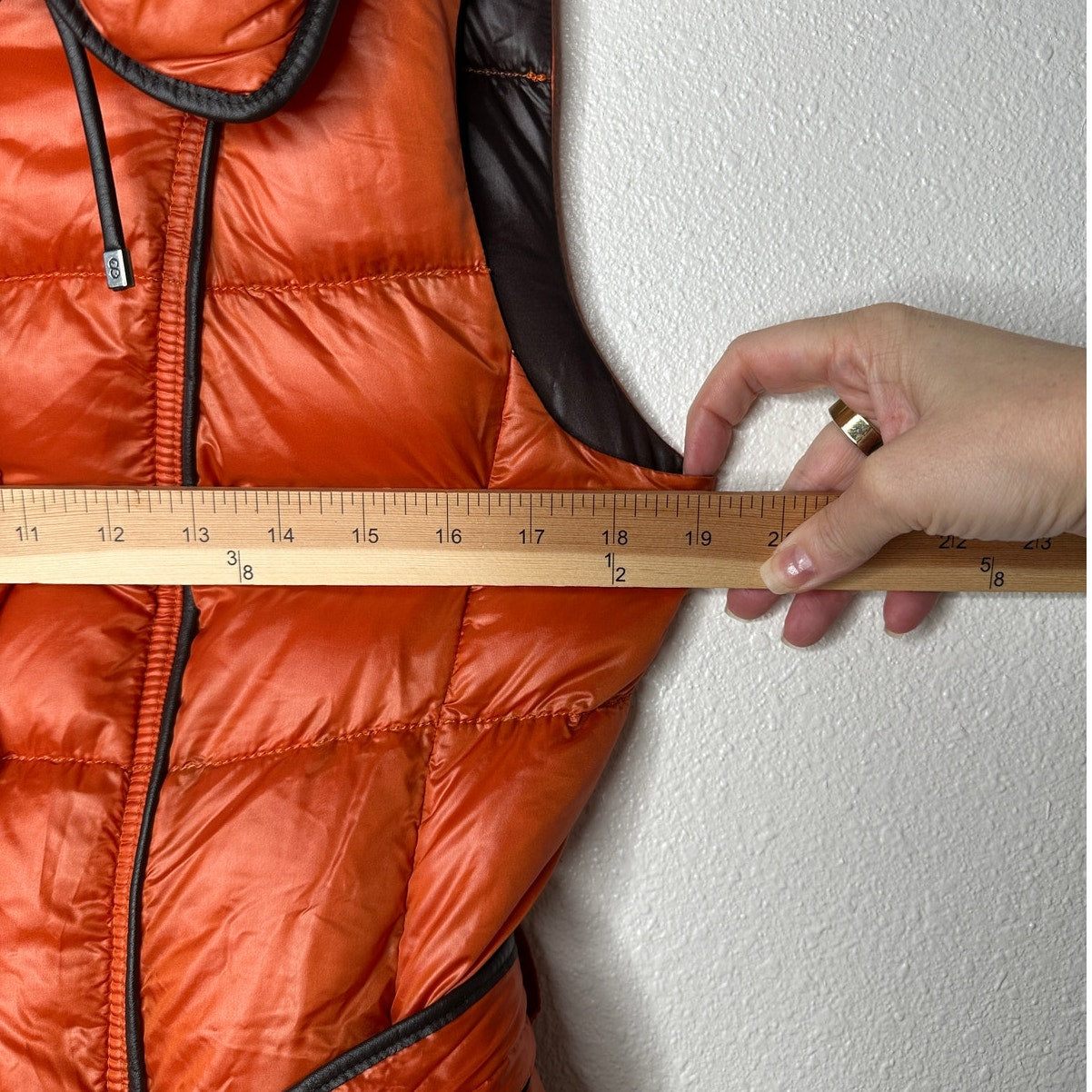 Escada Sport Orange Goose Down Quilted Puffer Belted Vest 38 / 8