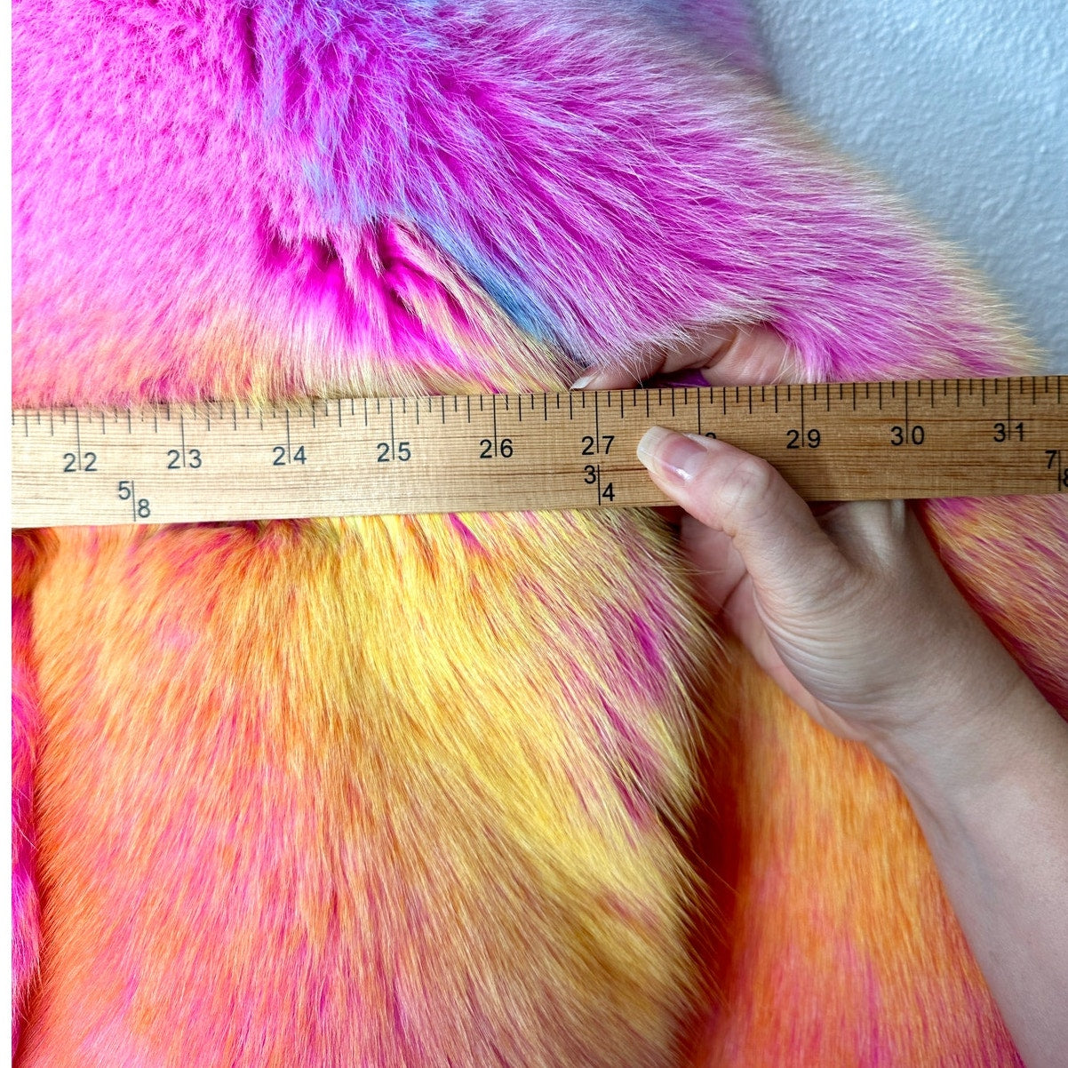 Virgil Abloh by Louis Vuitton Fox Fur Pastel Tie Dye Bomber Jacket Coat XXL